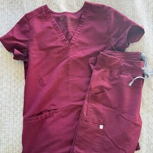 Figs scrub set - XXS Burgundy